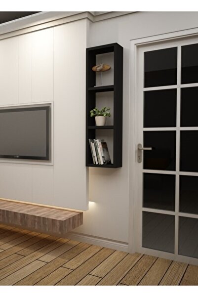Dekormer Design Duvar Rafı Siyah Yatay-dikey Kitaplık Tek
