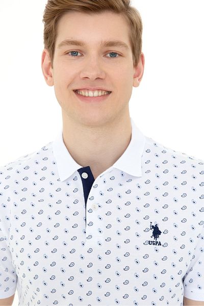 U.S. Polo Assn. Ανδρικό λευκό μπλουζάκι
