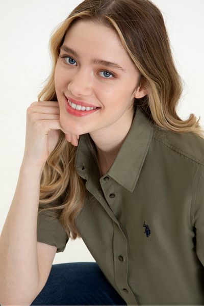 U.S. Polo Assn. Cămașă verde pentru femei