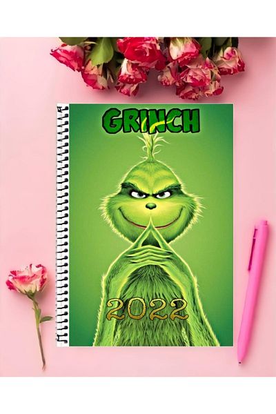 animeandyourworld Grinch Notebook - 1 Piece, A4 Size(21*29 cm), Special Design, No Ring Line Large Size