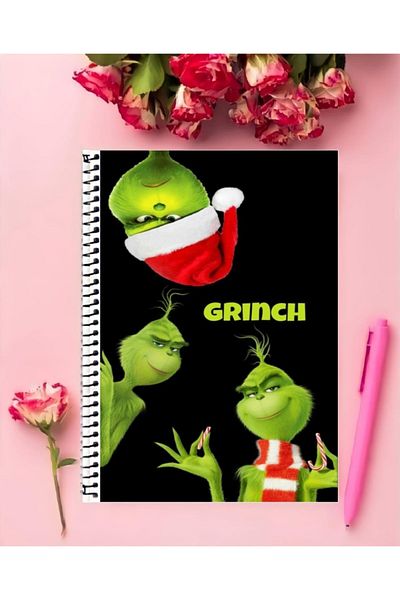 animeandyourworld Grinch Notebook - 1 Piece, A4 Size(21*29 cm), Special Design, No Ring Line Large Size