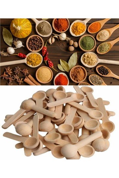 AKCAKESE 6 Pieces Wooden Wood - Spice and Jam Spoon Set