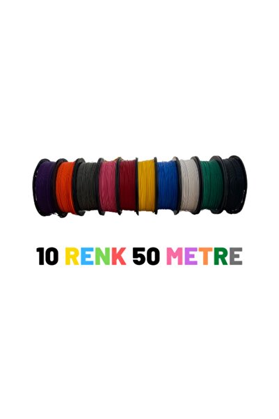 Kids Maker 10 Renk 50 Metre 3d Kalem Filamenti ( 10x5 Metre ) Pla Filament