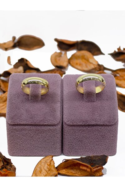 Gizemce tasarım 5 mm 14 Ayar Altın Kaplama 925 Ayar Gümüş Klasik Alyans