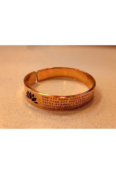 Skyfal Ancient Numbers Grabovoi Number Sequences Infinity and Flower of Life Copper Lucky Bracelet