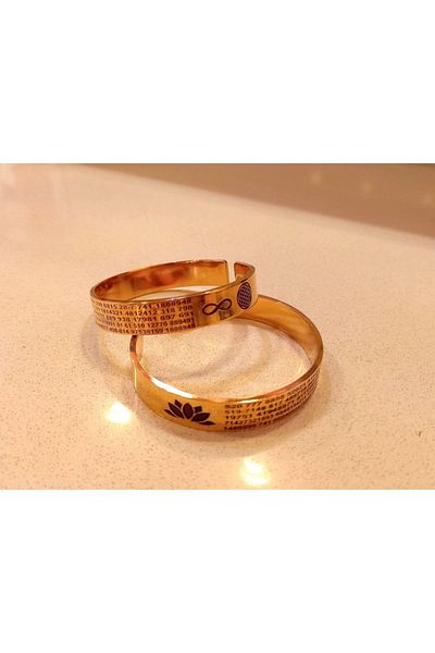 Skyfal Ancient Numbers Grabovoi Number Sequences Infinity and Flower of Life Copper Lucky Bracelet