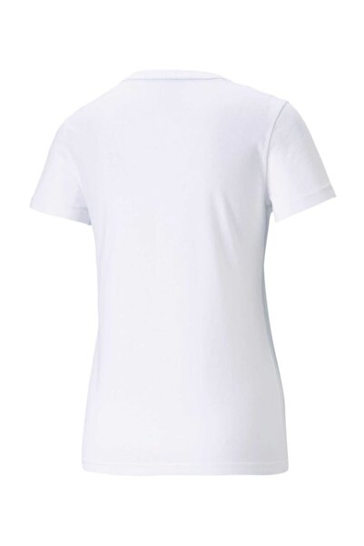 Puma Ess Metallic Logo Tee Kadın T-shirt Whıte-sılver 586890-02