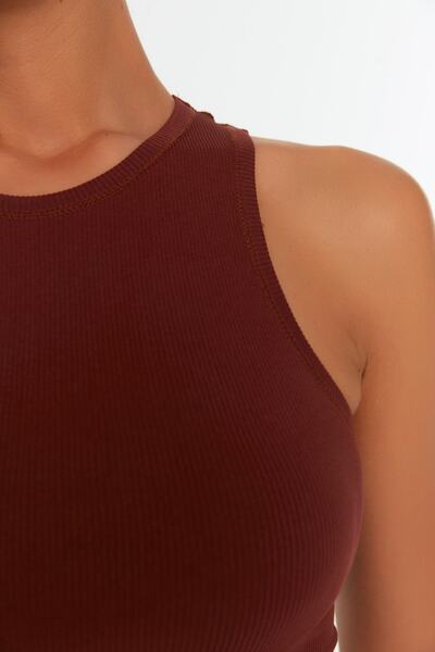 Trendyol Collection Ανοιχτό και καφέ πλεκτό αθλητικό σουτιέν - χωρίς ραφές TWOSS21SS0024