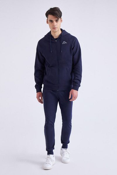 Kappa Logo Jackus Slim Men's Navy Blue Slim Fit Zippered Tracksuit Top