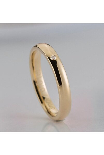 Üresinler Kuyumculuk 3mm Klasik Bombeli Pırlanta Alyans 14 Ayar Altın