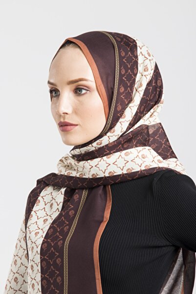 19V69 ITALIA Kahverengi Sarı Şal Pavia Seri 90x200 Cm Eşarp Askısı Ve Hediyel...