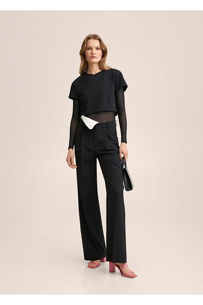 MANGO Woman Two Layer Cotton T-Shirt