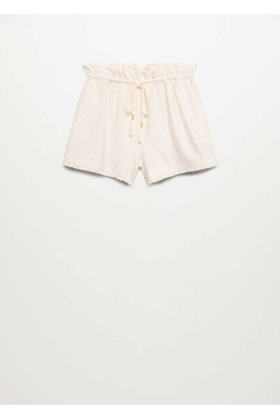 MANGO Woman Kadın Ekrü Ayarlanabilir Bağcıklı Şort