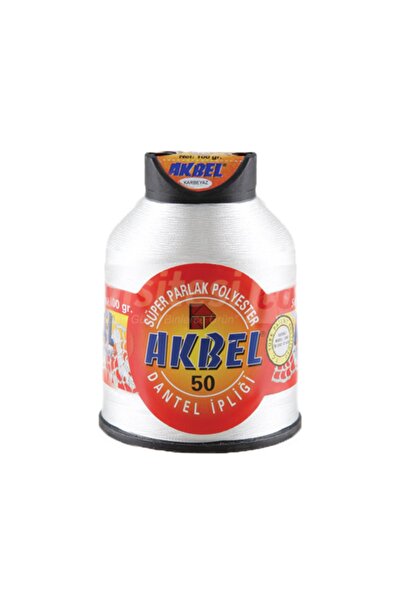 Akbel İplik خيوط الدانتيل والتطريز والبانش - رقم 50 - 100 جرام - أبيض ثلجي