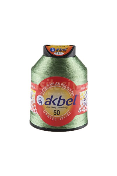 Akbel İplik خيوط الدانتيل والتطريز والبانش - رقم 50 - 100 جرام - 324 أخضر عشبي