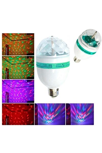 ŞHN'Shopping Desenli Otomatik Dönen Renkli Disko Topu Ampulü Lambası Dönen Di...