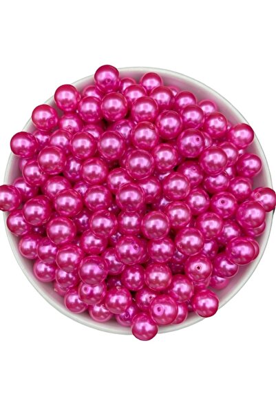 Hedef Bijuteri 12 مللي متر حبات اللؤلؤ الزجاجي الفوشيا اللون ، خرز صنع إكسسوا...