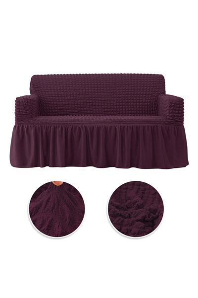 uzhanem Canapea înfășurată cu 3 locuri, canapea extensibilă, husă pentru canapea extensibilă, husă pentru fotoliu (3 locuri) 1buc violet