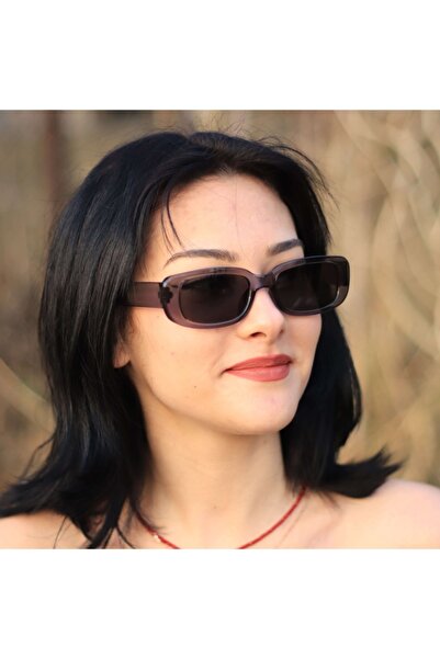 LOOKUP Unisex Smoked Square Rectangle Vintage Retro Sunglasses