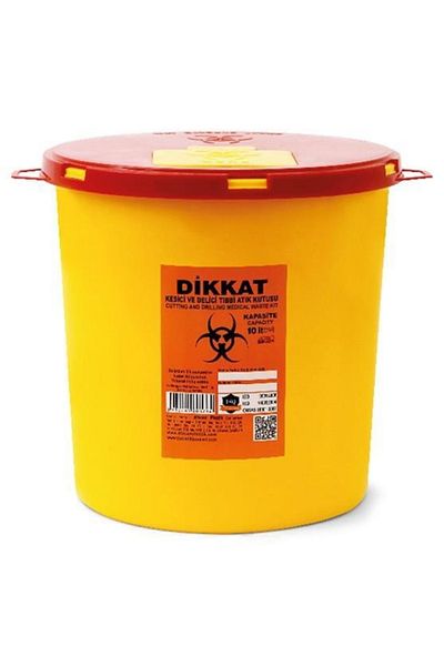 ÇELİKPENÇE 10 Pieces Infected Waste Box 20 Lt. + Medical Waste Bag 2 Pieces