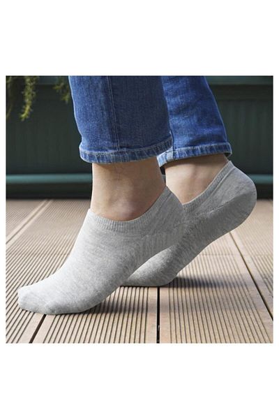 Meguca Socks Unisex Bamboo Seamless Booties Κάλτσες Γκρι Χρώμα 10 Ζεύγη