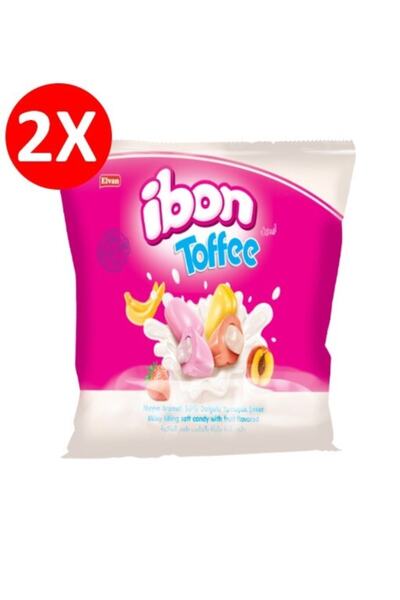 Elvan Ibon Toffee Sütlü Meyveli Şeker 300 gr 2'li