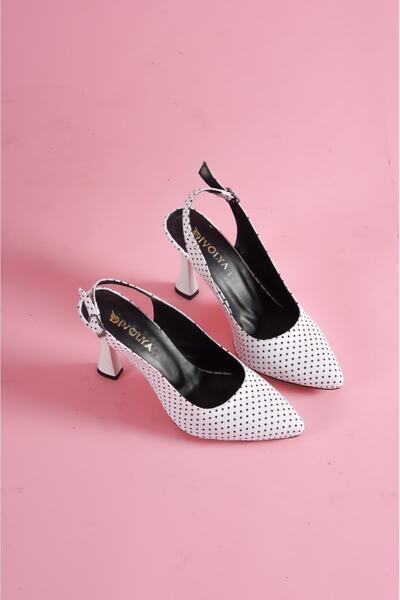 DİVOLYA Rozalinda Pantofi cu toc pentru utilizare zilnică cu buline albe