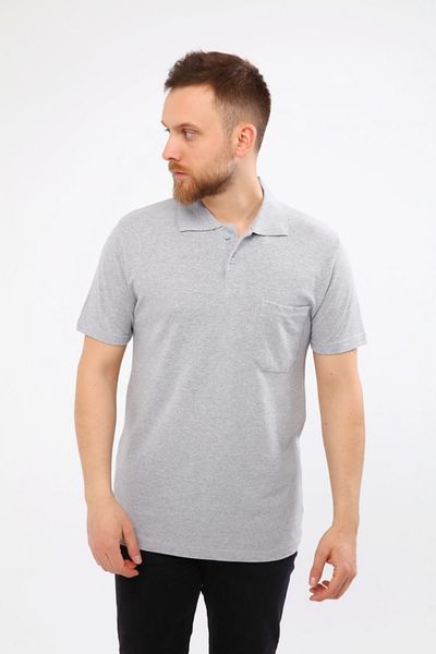 Çamdalı İş Elbiseleri Polo Neck Gray Short Sleeve Pique Knitted Business T-Shirt with Pockets