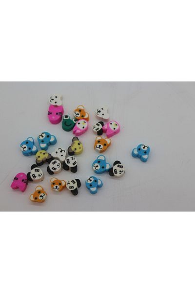 Hobimos 25Pcs 10mm Mixed Animal Figure Polymer Clay Fimo Beads, Jewelry Making Bead
