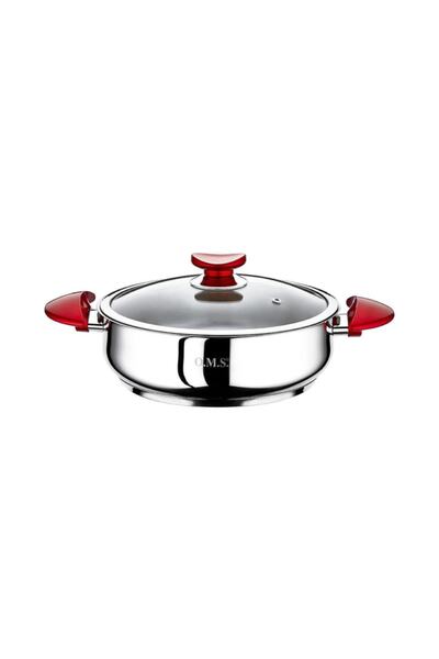 OMS 2038 قدر فولاذي مسطح 24 × 8 سم أحمر