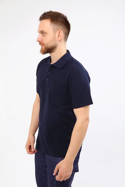 Çamdalı İş Elbiseleri Polo Neck Navy Blue Short Sleeve Pique Knitted Business T-Shirt with Pocket