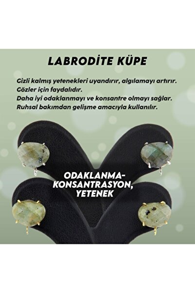 OSMANLI DEĞERLİ TAŞ حلق من الحجر الطبيعي المعتمد من Labrodite - 10x12mm أخضر ...