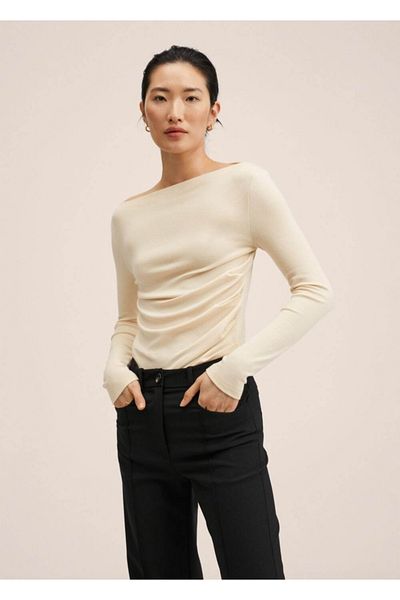 MANGO Woman Ruffle Long Sleeve T-Shirt