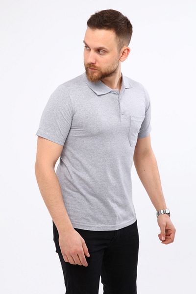 Çamdalı İş Elbiseleri Polo Neck Gray Short Sleeve Single Jersey Business T-Shirt - Polo Neck T-Shirt