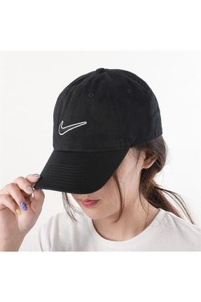 Nike Basic Essential Swoosh H86 Cap Unisex apka Siyah V4