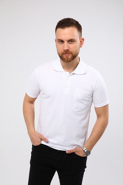 Çamdalı İş Elbiseleri Tricou cu gât polo Alb cu mânecă scurtă Tricou de lucru tricotat piqué
