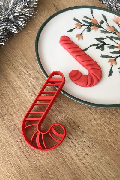 CESTOPİENO Candy Cane Cookie Mold (Thin Thick Line Model)