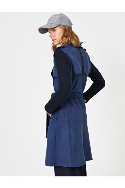 Koton Suede Look Trench Coat