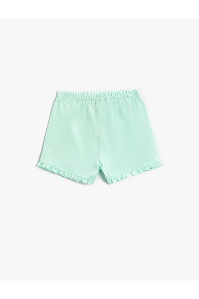 Koton Cotton Girls' Shorts - Printed and Elastic Waist
