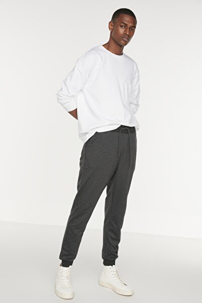 Trendyol Collection Tepláky Antracitové gumové nohy Jogger – pravidelný střih Tmnss20Ea0053