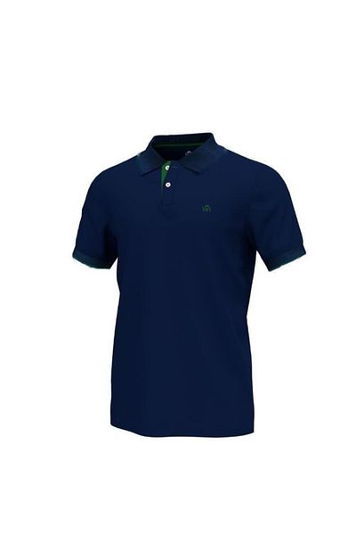 Woolnat Ανδρικό μπλουζάκι Polo Neck ριγέ βαμβακερό