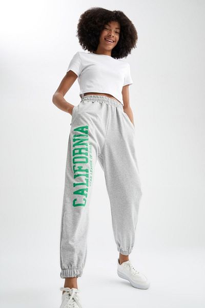 DeFacto Φούτερ με ελαστικό πόδι με στάμπα Oversize Fit College