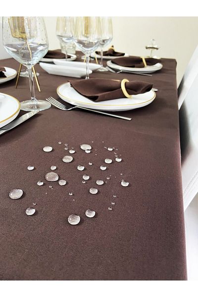 Zeren Home Течноустойчиви покривки за маса Carefree, кафяви, 25 броя