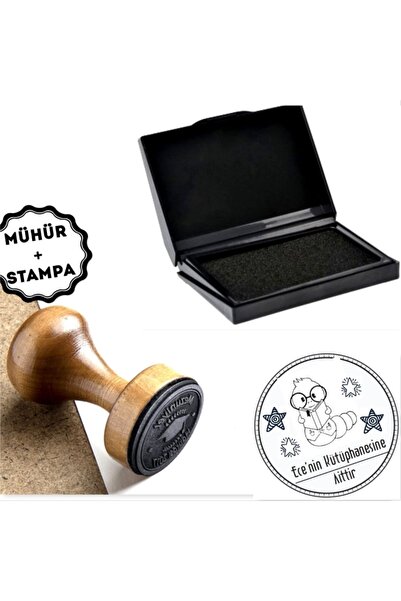 E-Hediyeci Kişiye Özel Isim Yazılı Ahşap Kitap Mührü - A416