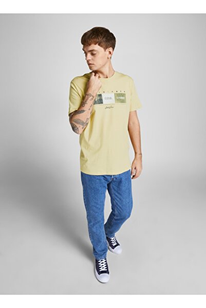 Jack & Jones 12205503_jorbrady Tee Bisiklet Yaka Standart Kalıp Baskılı Sarı ...