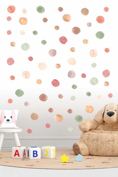 ENGINPRINT 5-3 Cm Colorful Nature Watercolor Polka Dot Set 102 Pieces