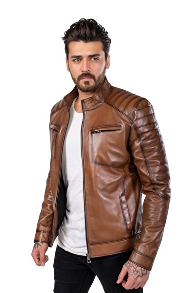 BATU DERİ Hakiki Deri Siyah Erkek Deri Ceket