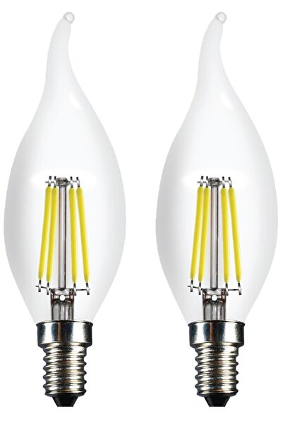 Heka 2'li Led Filament Rustik Ampul Kıvrık Uç 6w E14 6500k (beyaz Işık)