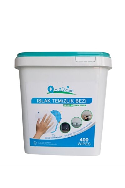 QUICKCARE Islak Kova Mendil 400 Adet Büyük Boy Beyaz Sabun Kokulu