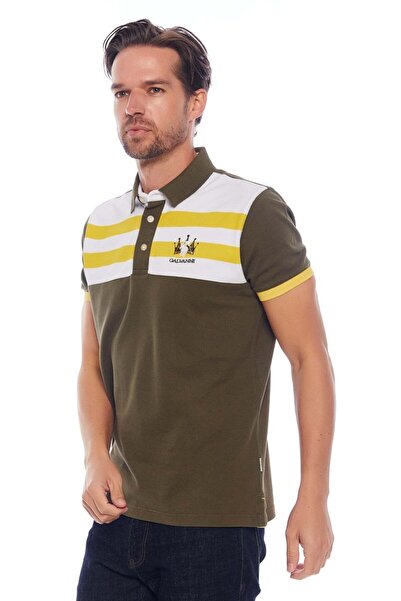Galvanni Khaki Men's Polo Collar T-shirt - Karaya